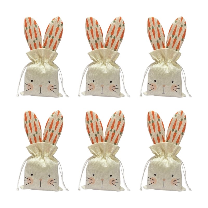Pack of 6 Easters Rabbits Pouches Suitable Toy Decoration Needs