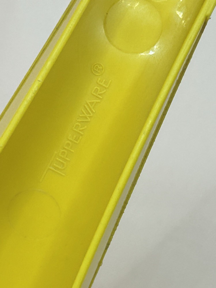 Vintage Tupperware Colander Strainer with Handle Yellow Quart Double Pour