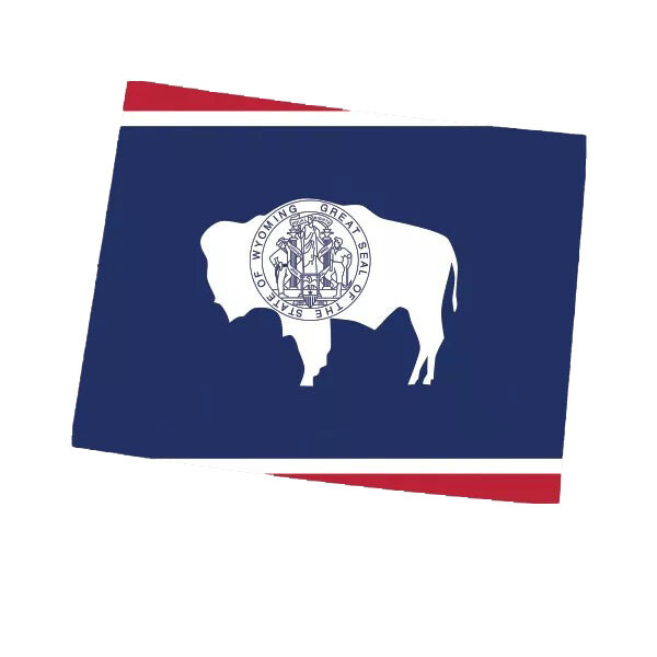 Wyoming State Shaped Flag Sticker Decal