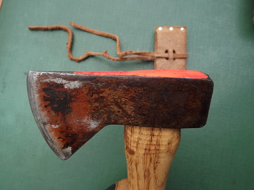 Vintage Small NORLUND Hatchet Axe & Leather Sheath