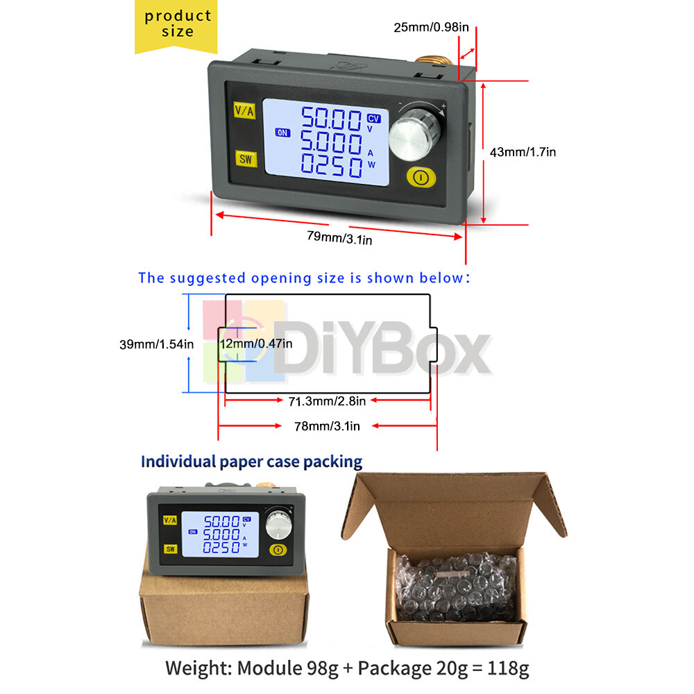 Adjustable CNC DC Voltage Regulator Constant Voltage Current Repair Buck Module