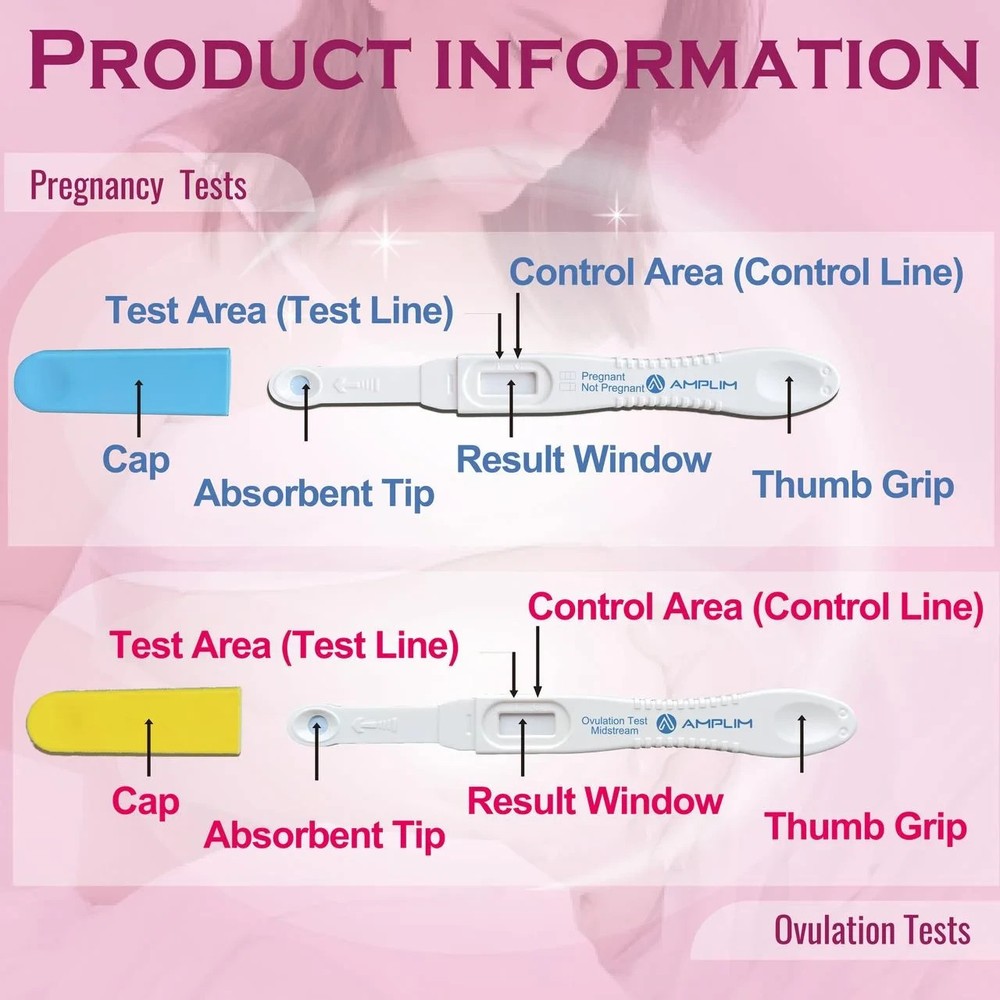 Amplim 37-Pack - Early Detection, High Sensitivity, Ovulation & Pregnancy Tests