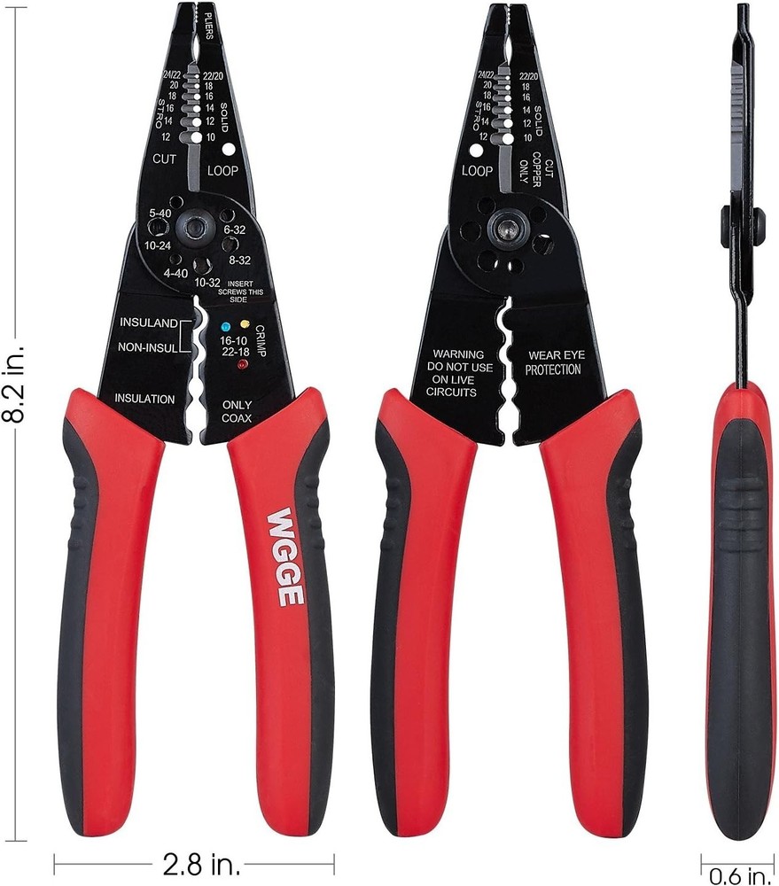 Professional 8-Inch Multi-Function Wire Stripper and Crimping Tool - Durable