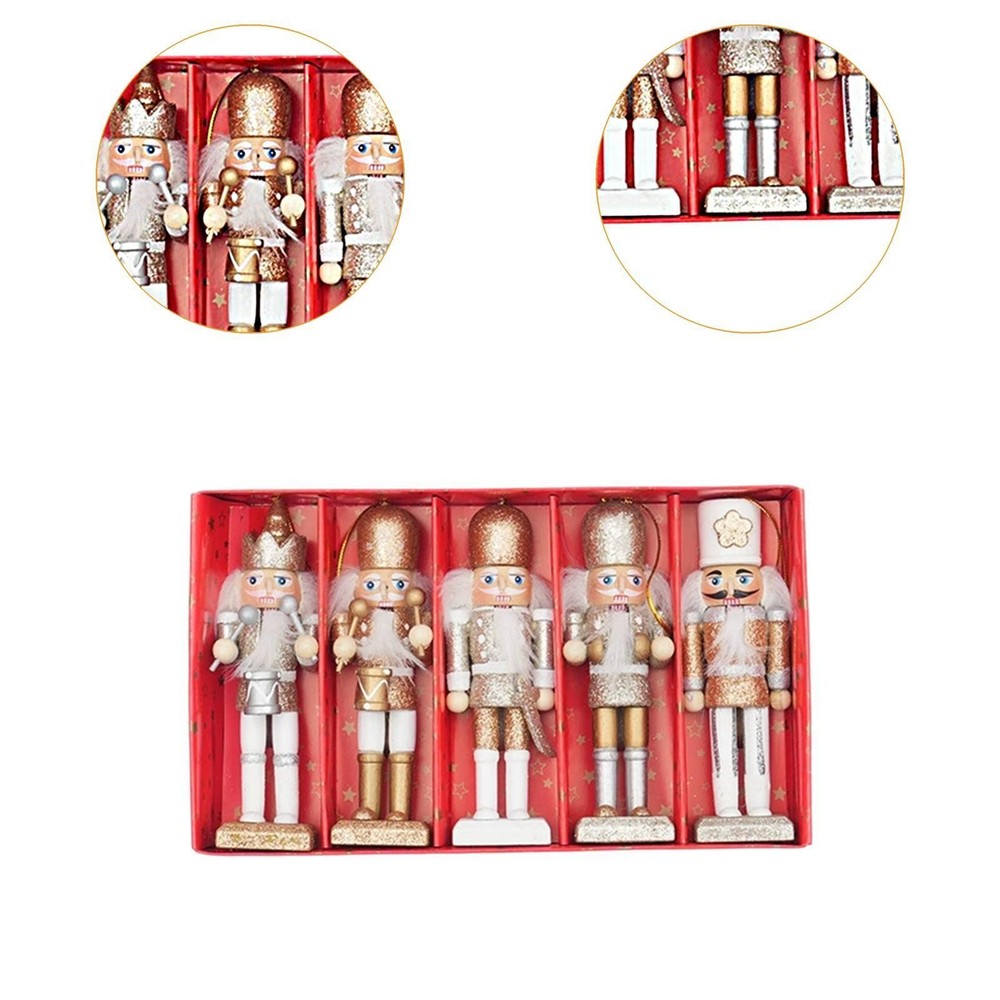 5 Pieces Christmas Nutcracker Figure Versatile for Table Display