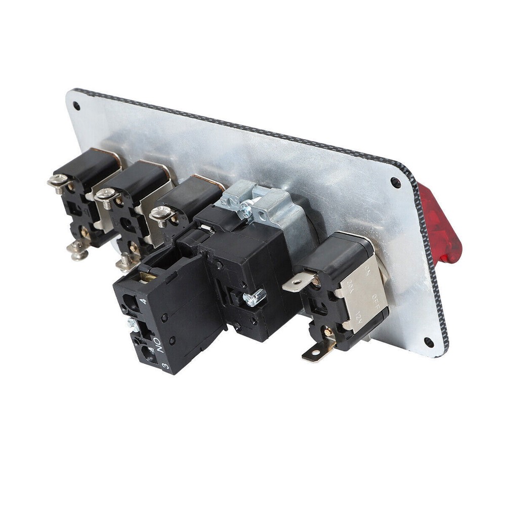 Carbon Ignition Switch Panel Engine Start Push Button LED 12V Toggle Racing Car