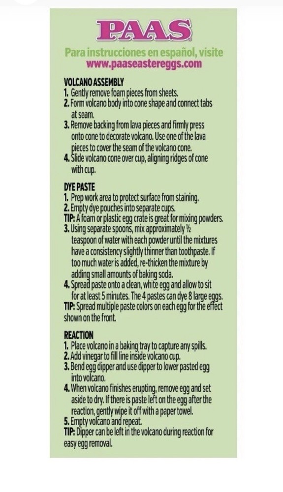 NEW Sealed Paas Easter Egg Eggsperiments Active Volcano Decorating Kit