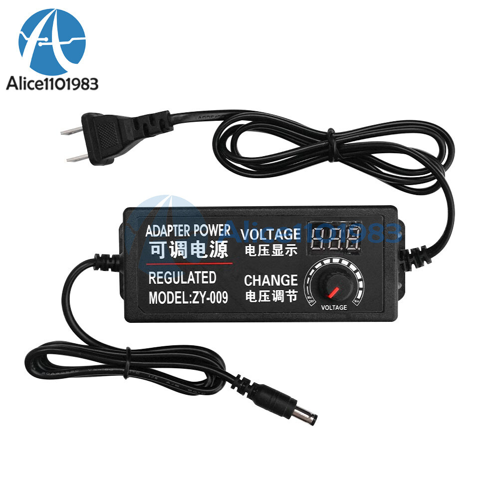 AC 100-220V to DC 3-24V Adjustable Voltage DC Power Adapter Speed Regulator