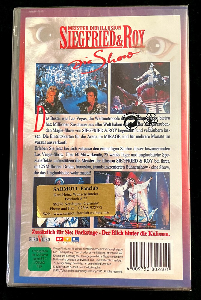 Siegfried & Roy Die Show VHS (1995)