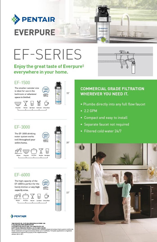 Everpure EV985550 EF-6000 Replacement Cartridge Full Flow Drinking Water System