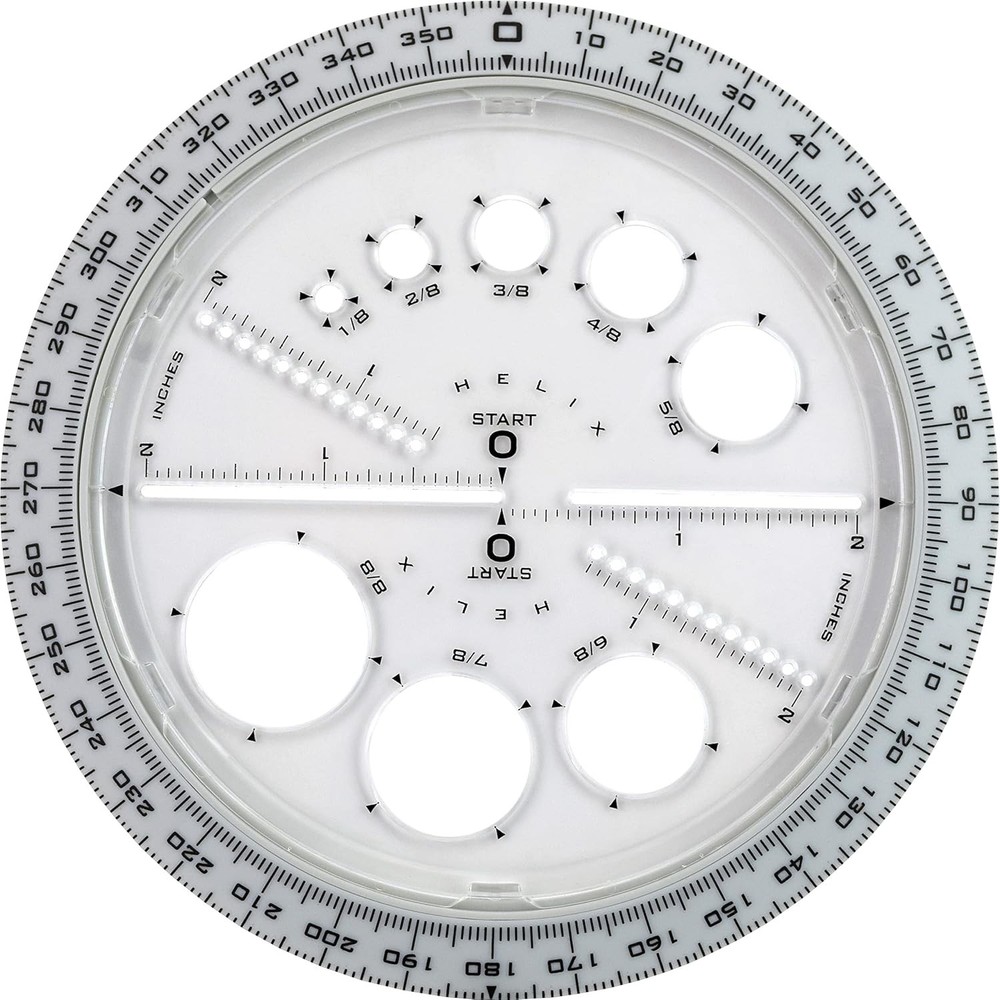 Angle and Circle Maker Protractor with Integrated Templates 6 Inch 15cm Assorted