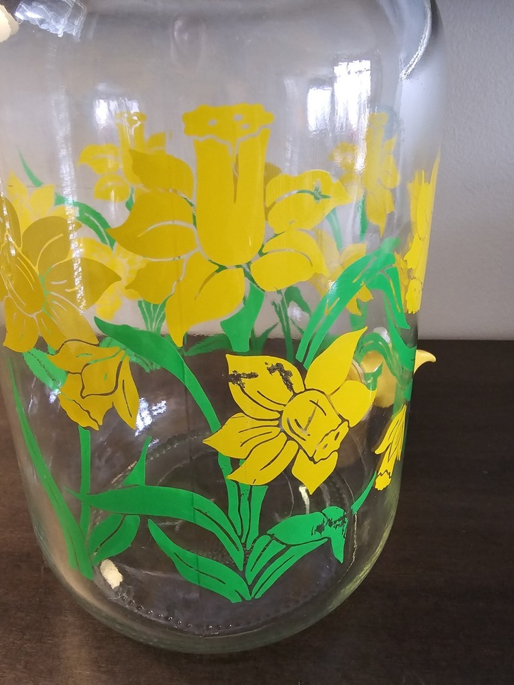 Vintage Daffodil Sun Tea Jar