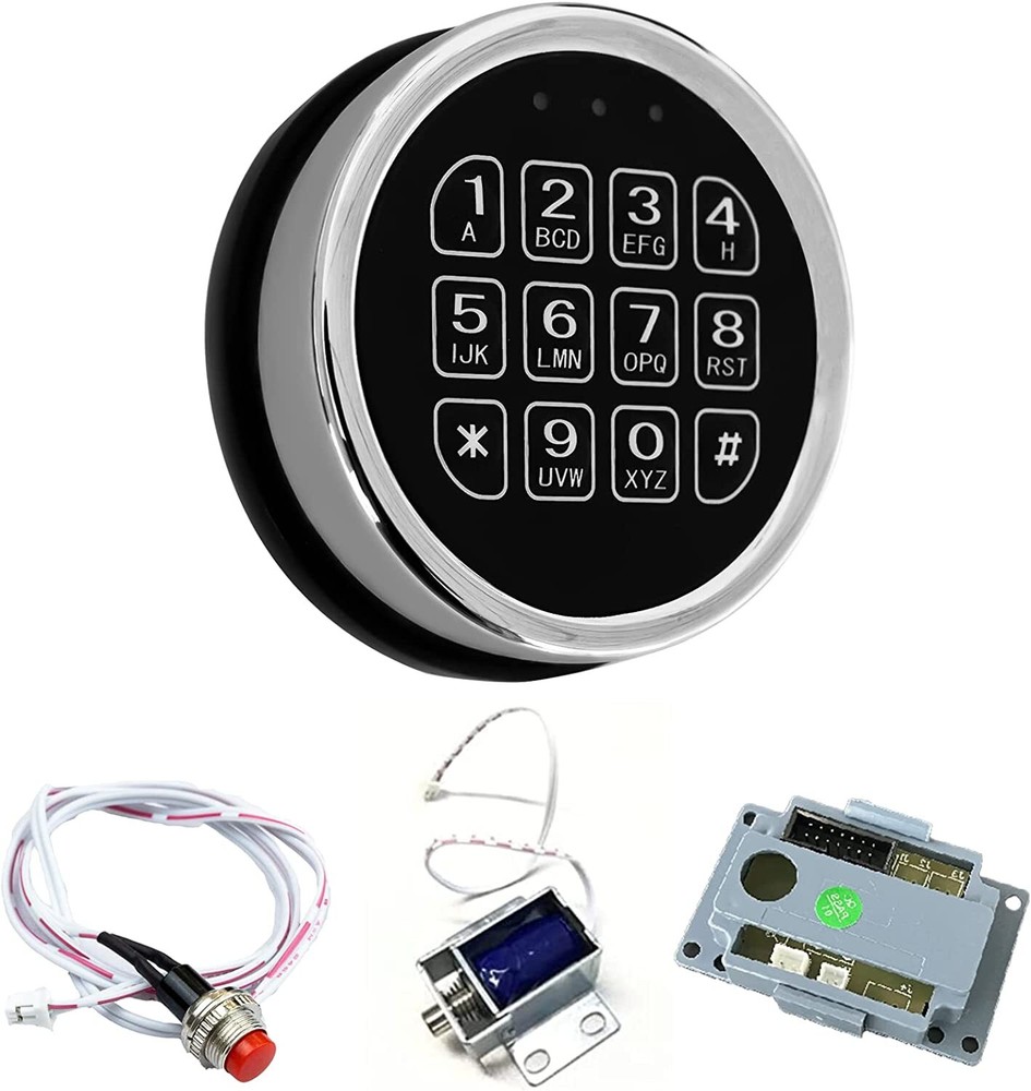 Gun Safe Lock Replacement Chrome Keypad Solenoid Safe Electronic Lock