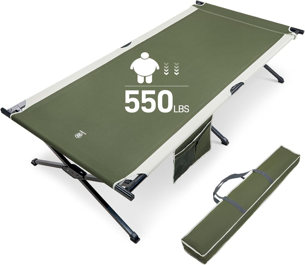 EVER ADVANCED Extra Wide Camping Cot for Adults Oversized XXL Sleeping Cots Fold