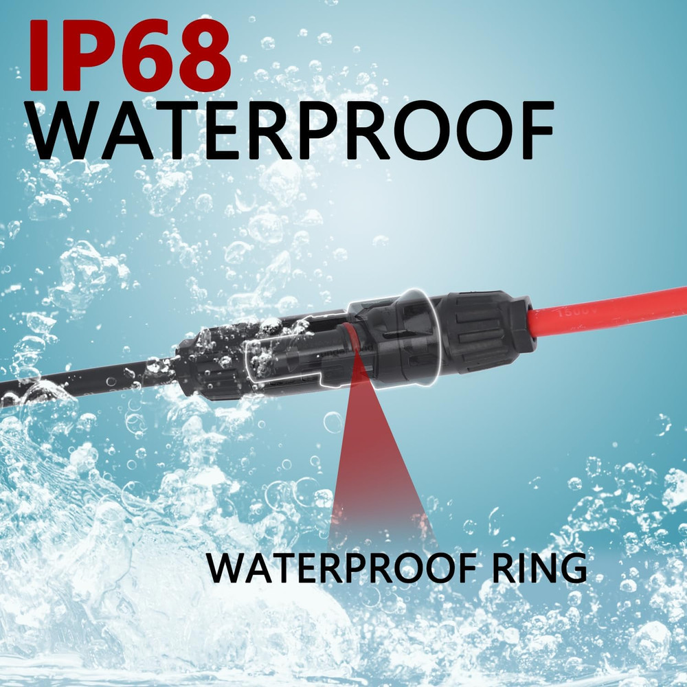 Solar Parallel Connectors for 2 Solar Panels Tool-Free MC4 Solar Cable Split...