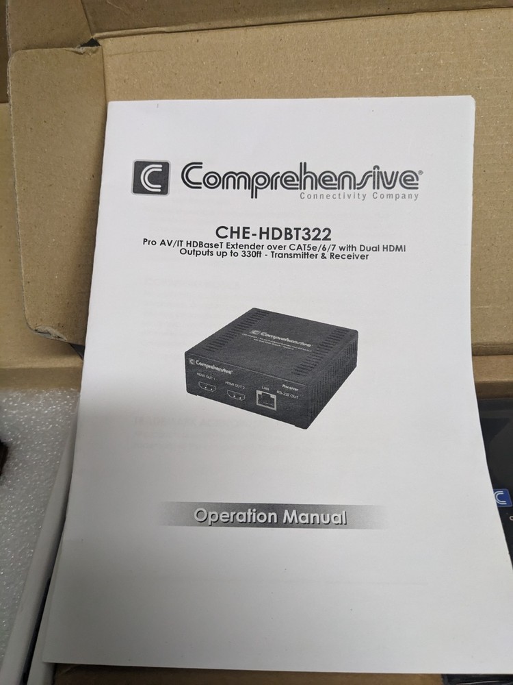 Comprehensive CHE-HDBASE T Extender AV/IT Transmitter/Receiver-330' NEW
