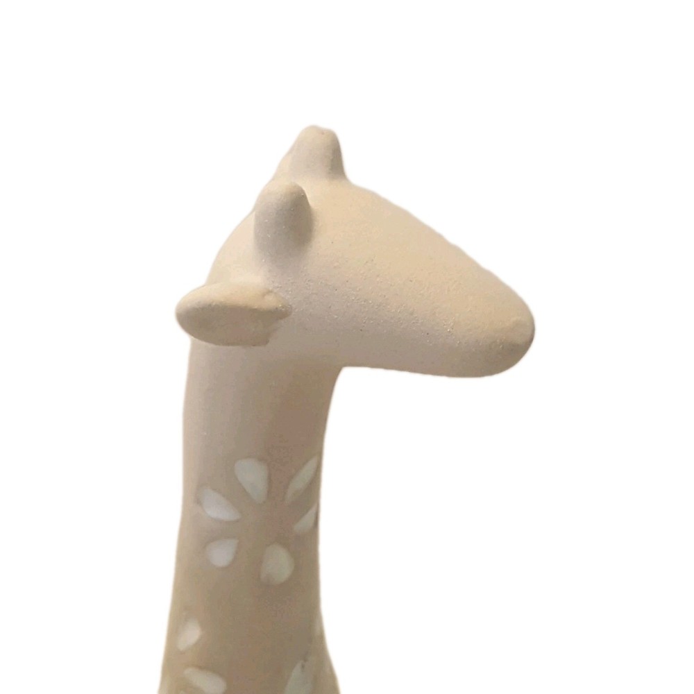 Boho Style Beige Ceramic Starburst Pattern Giraffe Planter Statue