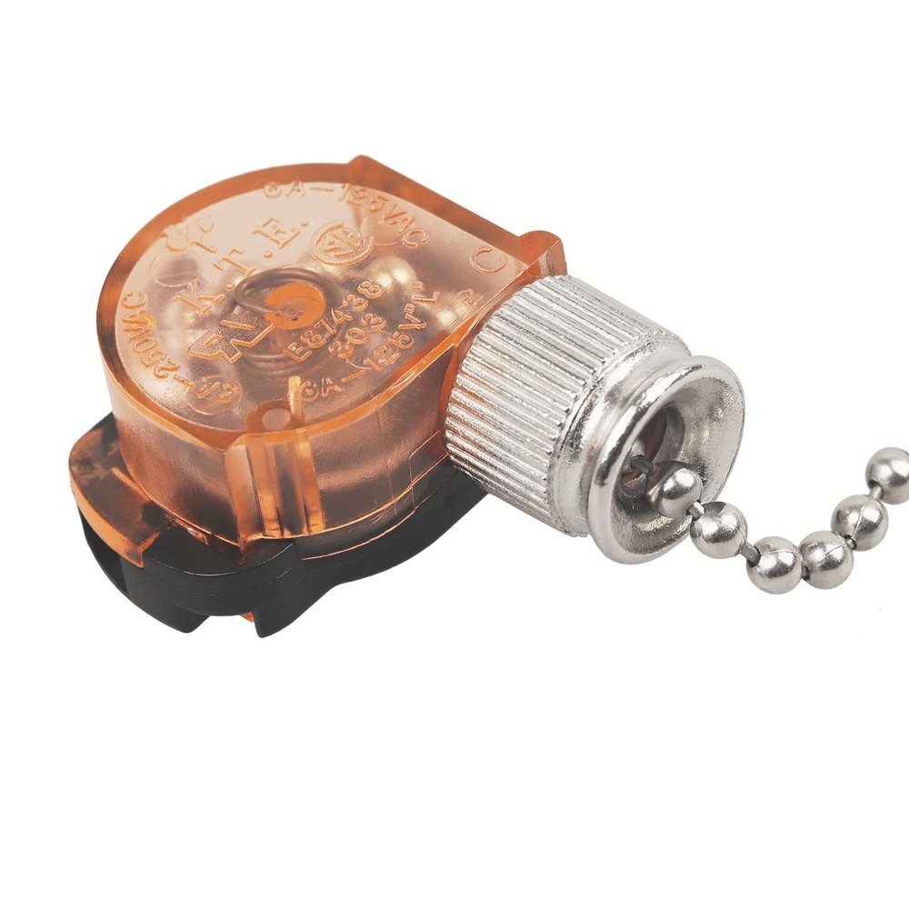 Ceiling Fan Light Switch, E87438 Lamp Switch with 11" Beaded Pull Silver