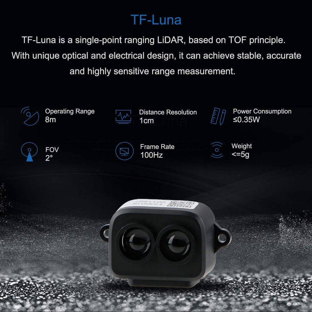 MakerFocus Lidar Range Finder Sensor Module TF-Luna, Single-Point Micro Ranging