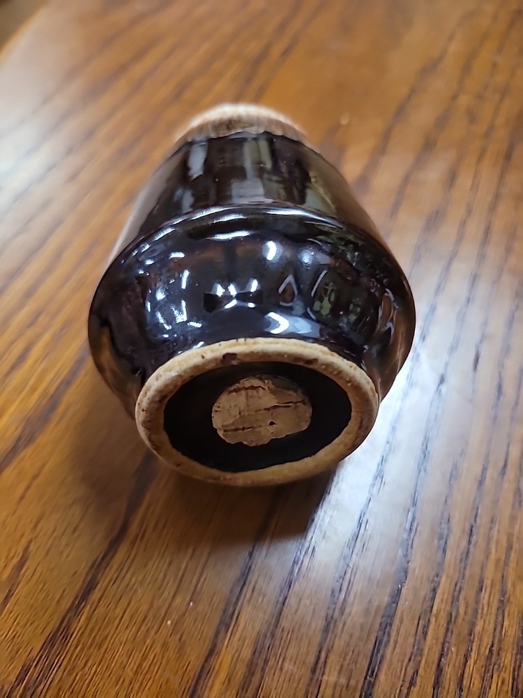 Art Pottery Brown Drip Pepper Shaker Single Unknown Maker