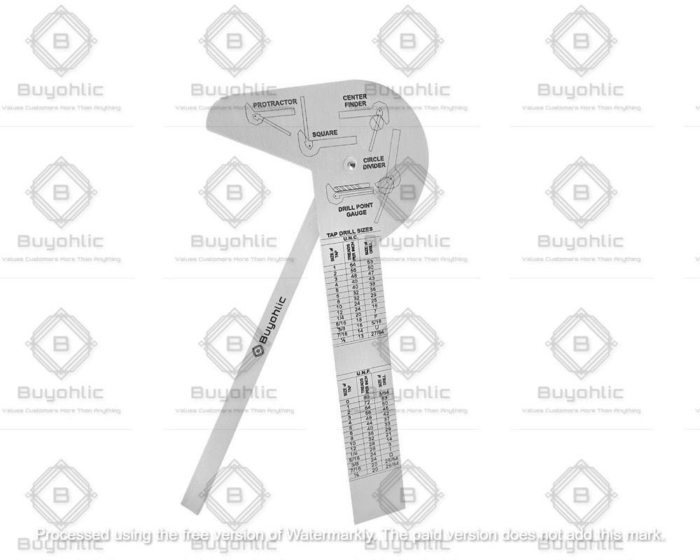 Multi Purpose Protractor Square Rule Centre Finder Drill Point Gauge Hand Tools