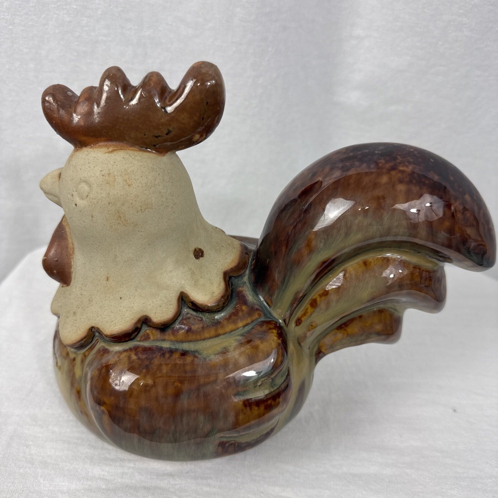 Glazed Pottery Rooster Unbranded