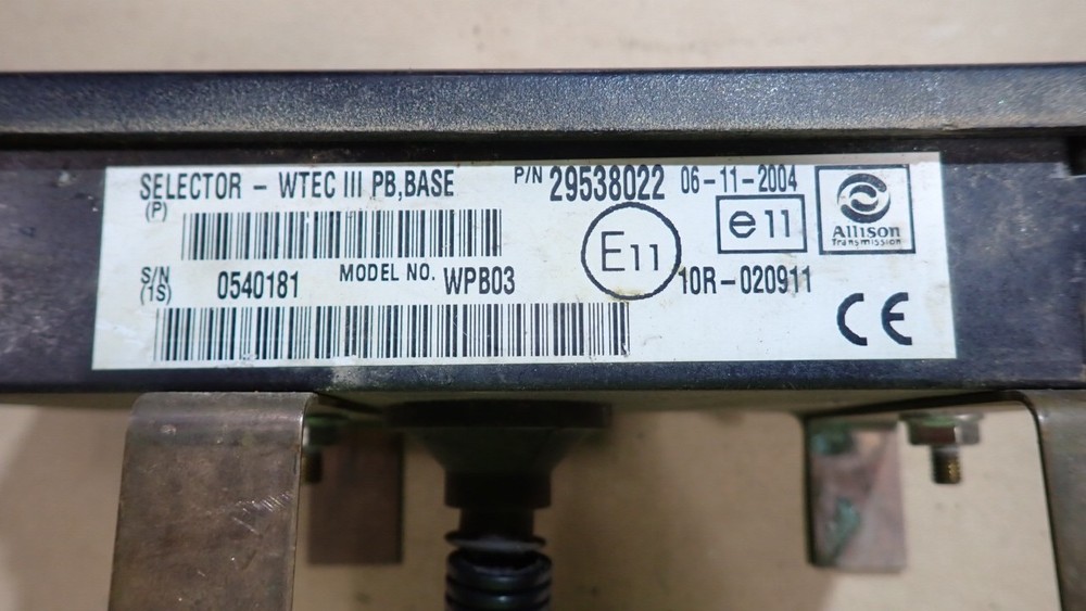 Allison WTEC III Shift Select Pad 29538022