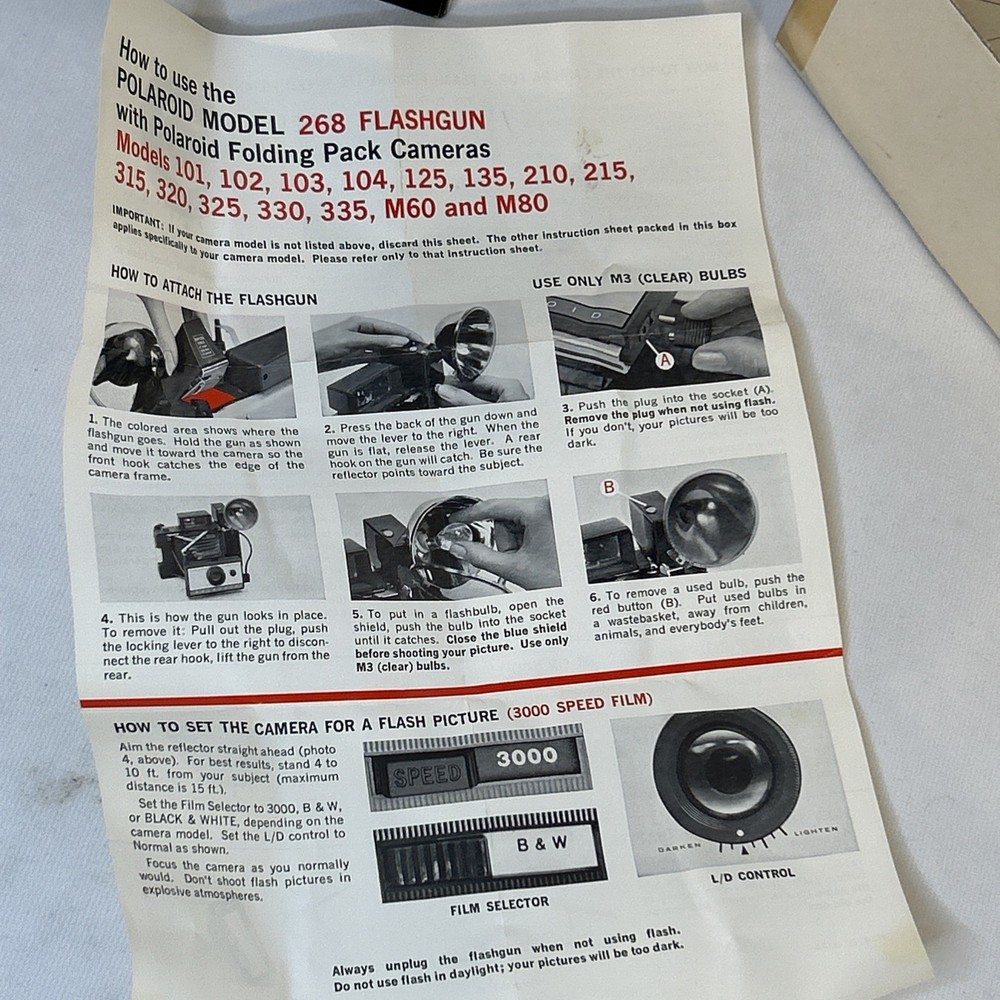 Polaroid Flashgun # 268 Flash for M3 Clear Bulb - Boxed