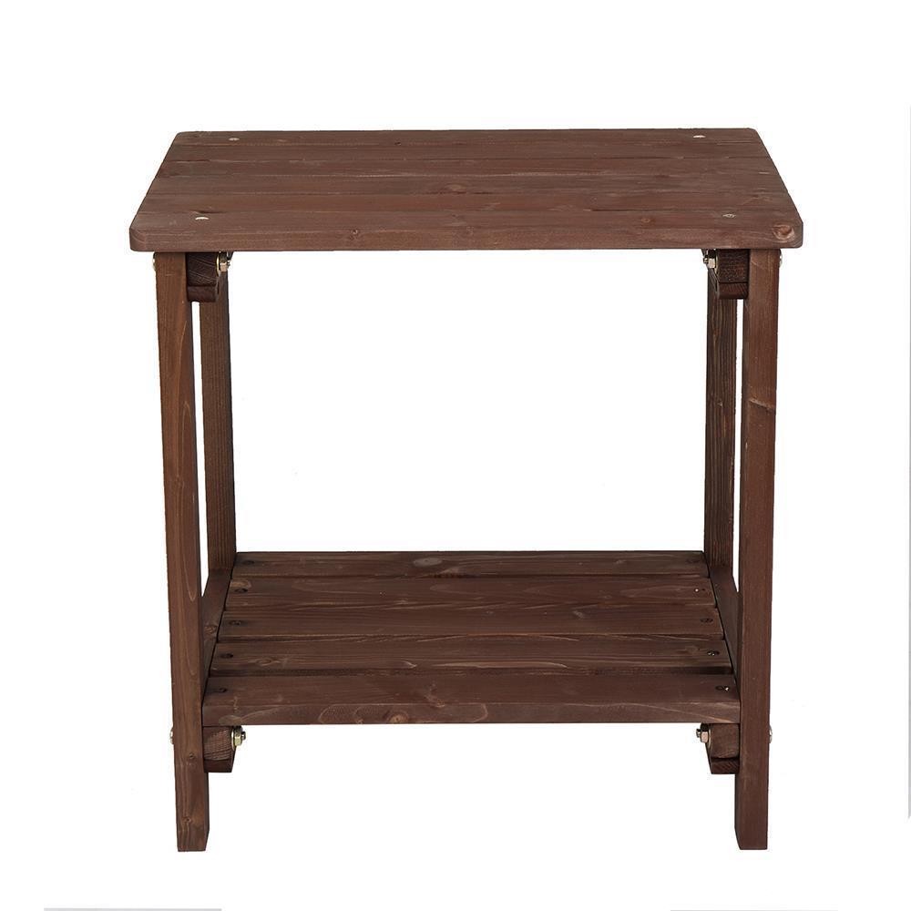 Wooden Side End Table Patio Coffee Bistro Rectangular Table Water-Resistant Yard