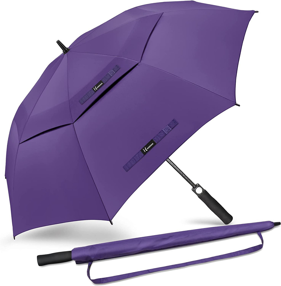 Golf Umbrella 62 Inch Automatic Open, Large Double Canopy Vented Oversize Stick.