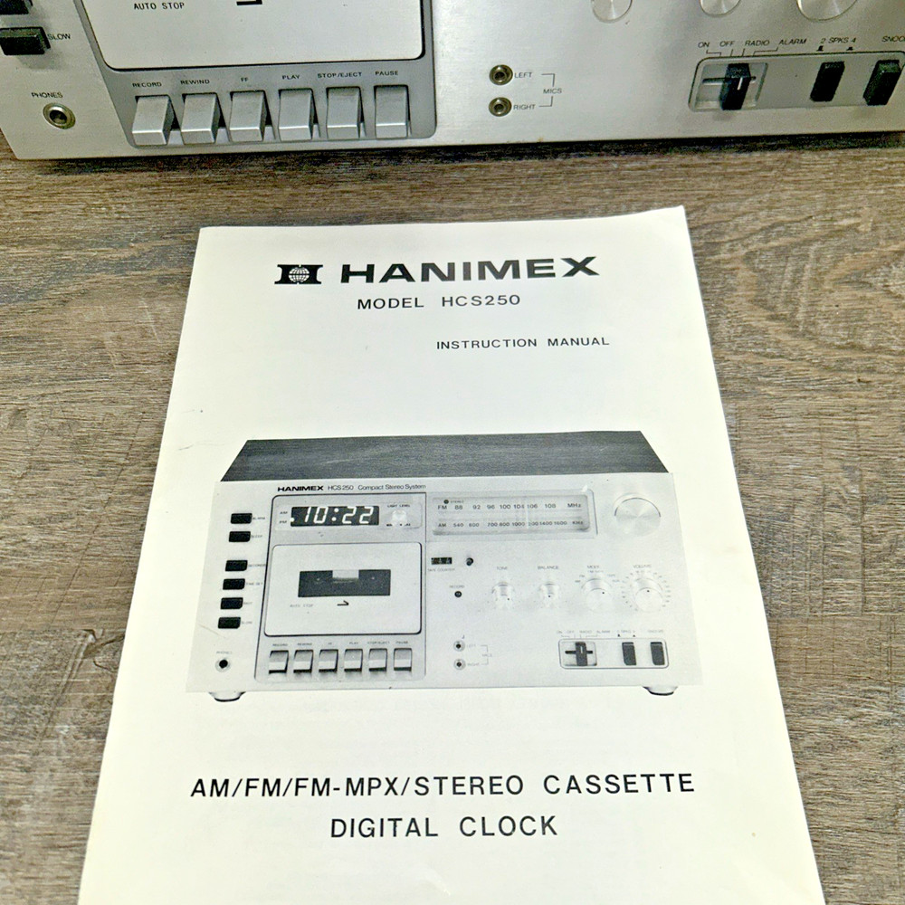 Hanimax HCS 250 Compact Stereo System AM/FM Cassette - READ DESCRIPTION - AS IS