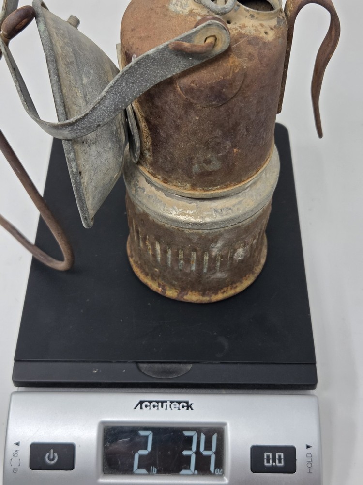 Vintage Dewar Carbide Miners Lamp With Hook