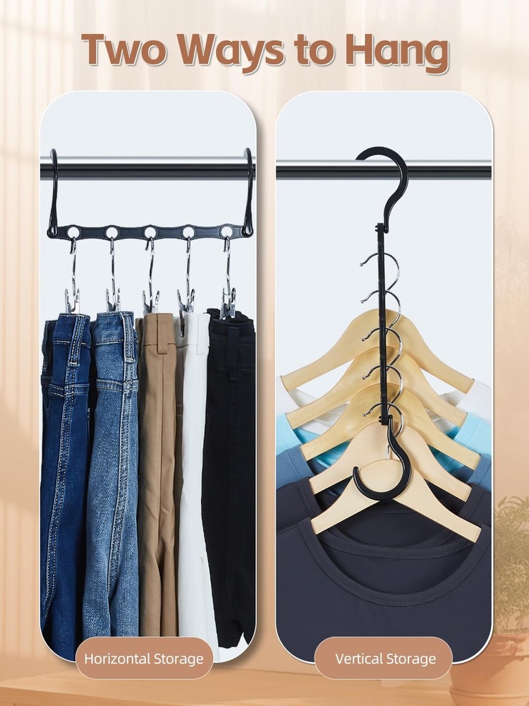 Black Magic Space Saving Hangers 10 Pack, Premium Smart Hanger Hooks, Sturdy ...