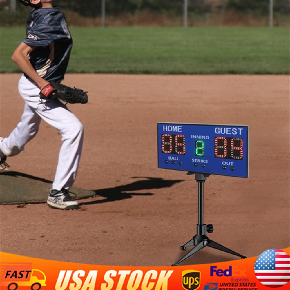 Electronic Baseball Scoreboard High-Light Digital Scoreboard w/ Remote Blue