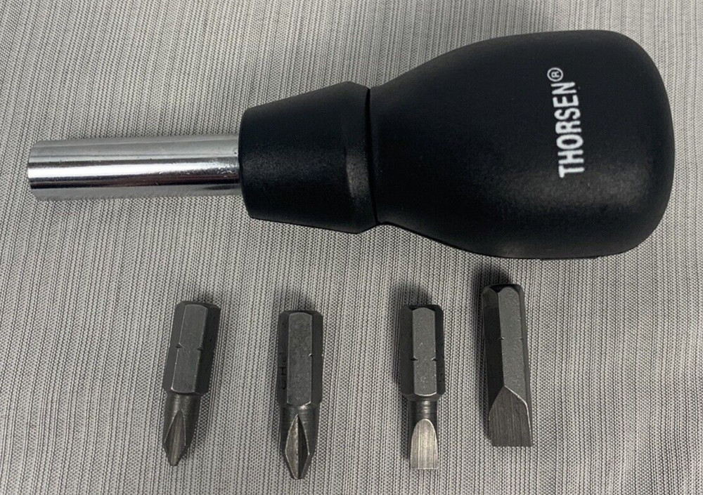 Pocket Screwdriver, 4 Interchangeable Bits, Thorsen 6 pc