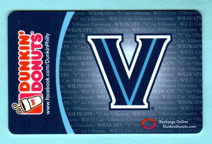 DUNKIN' DONUTS Villanova 2012 Gift Card ( $0 )