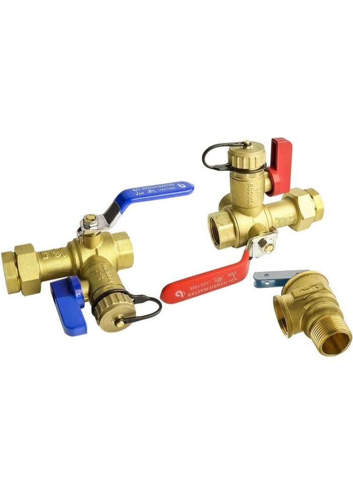 HYDRO MASTER Tankless Water Heater Valve Kit with Pressure Relief Valve