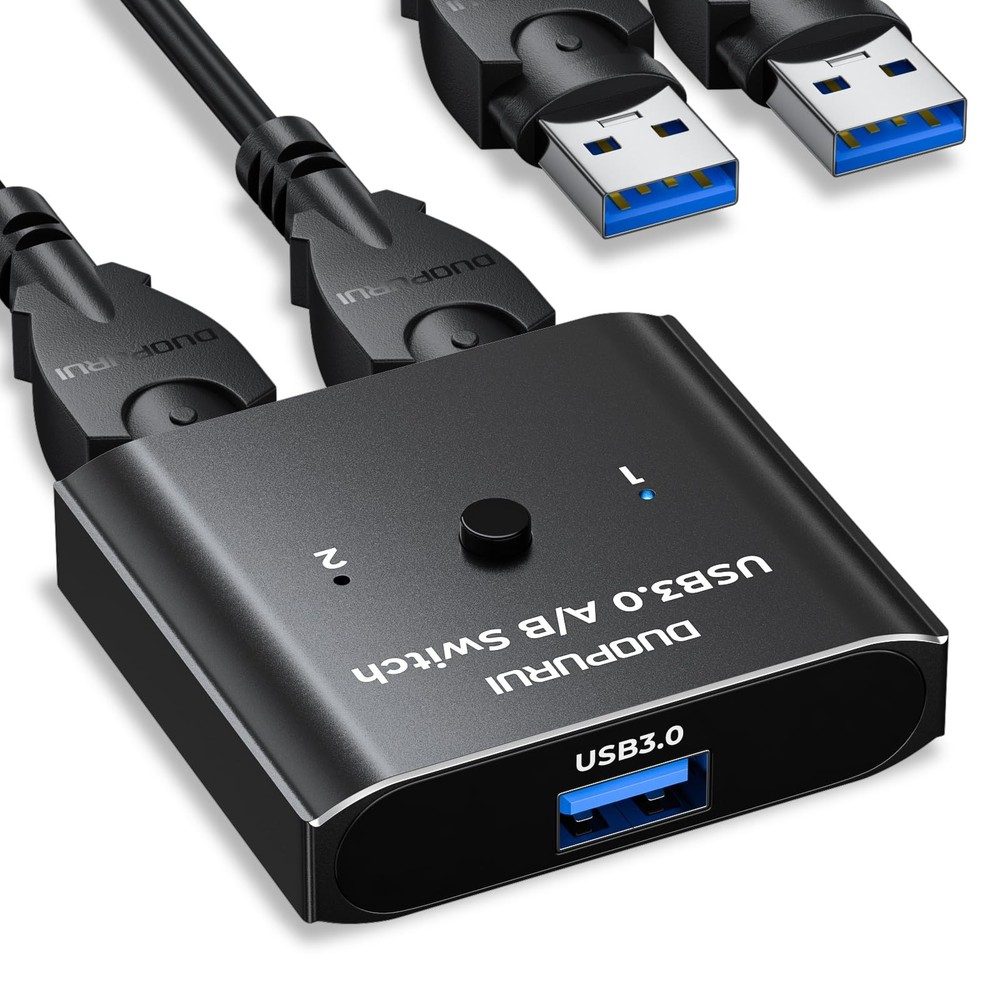 USB 3.0 BiDirectional Switch 2 In 1 Out Switcher 2 Computer Share Printer