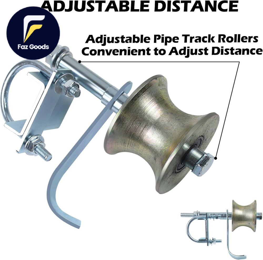 6" Wheels Rolling Gate Hardware Kit for Chain Link Gate Sliding Gate Hardware