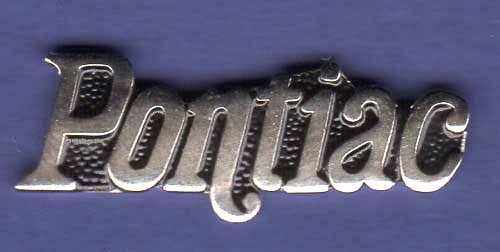 PONTIAC SCRIPT HAT PIN LAPEL PIN TIE TAC BADGE #1119 SILVER