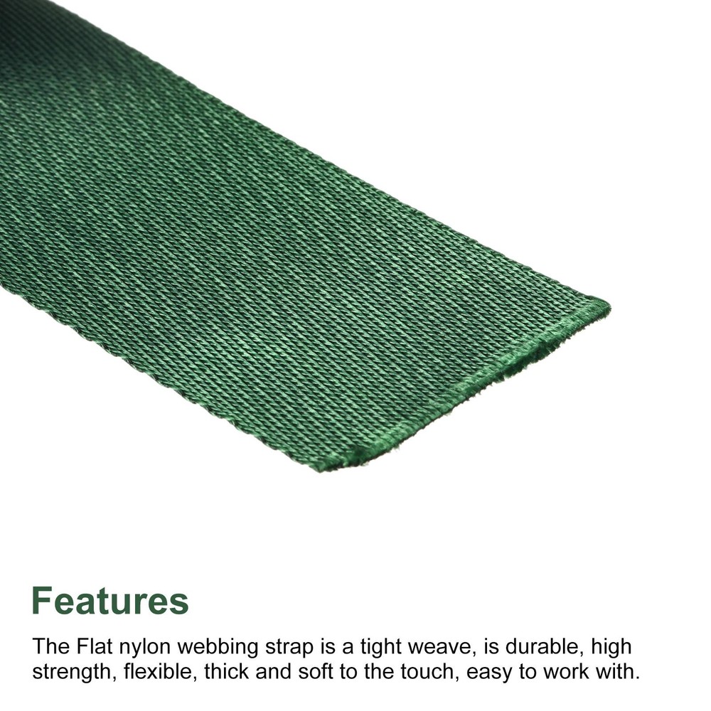 Flat Nylon Webbing Strap 1.5 Inch 10 Yards Light Green for Backpack