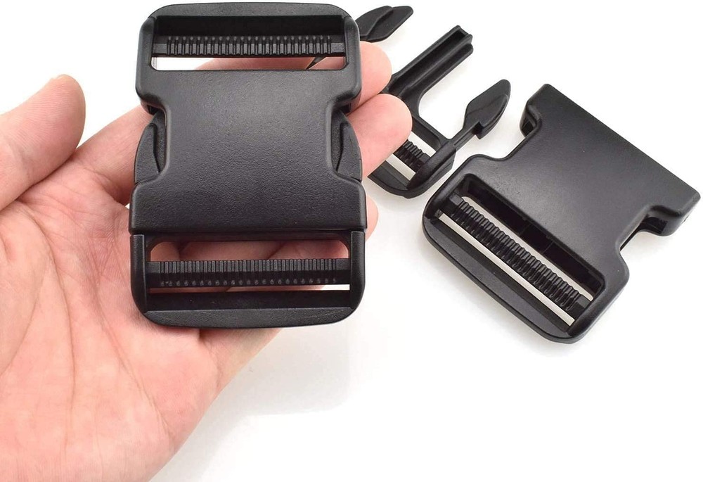 Side Release Buckle for 2'' 2 inch Strap, Black 2 Inch 2 Pack
