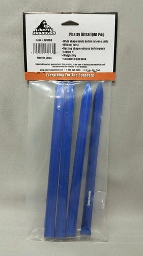 Liberty Mountain Phatty Ultralight Peg Stakes - Blue (6-Pack)