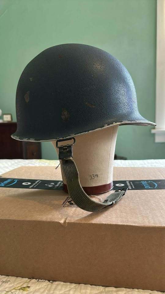 Original WW2 US M1 Helmet Front Seam