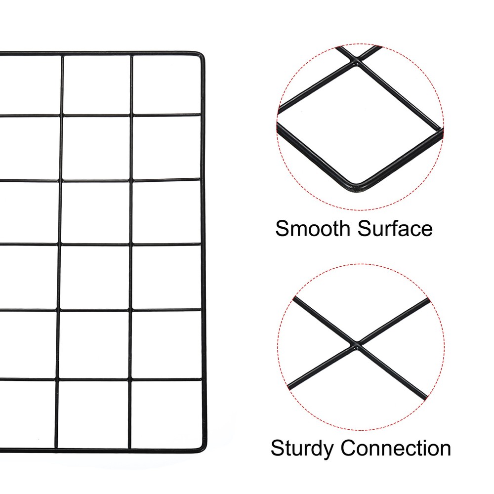 16" x 12" Wire Grid Panel Wall Grid Decorative Board Photo Display Black