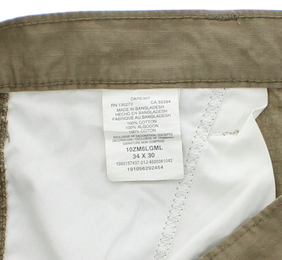 Wrangler Authentics Men's Cargo Pants Regular Fit Rip-Stop 6-Pockets Plus 2-Tech
