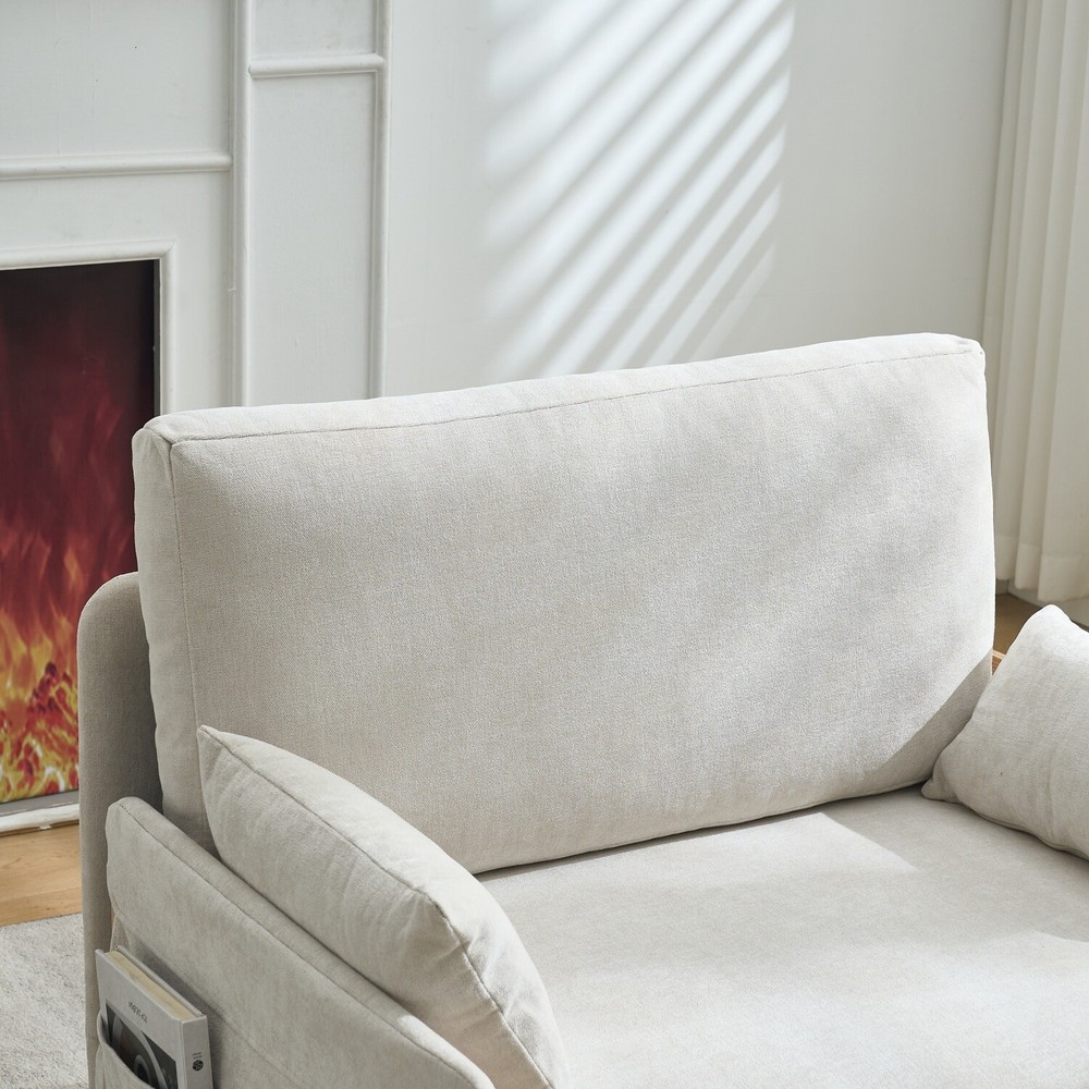 Convertible Sleeper Sofa Bed Multi-Functional Folding Recliner Chairs w/ Pillows