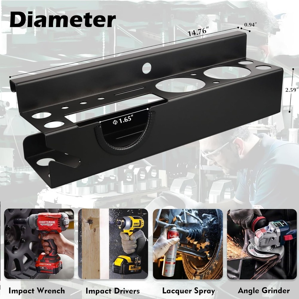 Power Tool Organizer,Heavy Duty Drill Driver Angle Grinder Holder,Quick Acces...