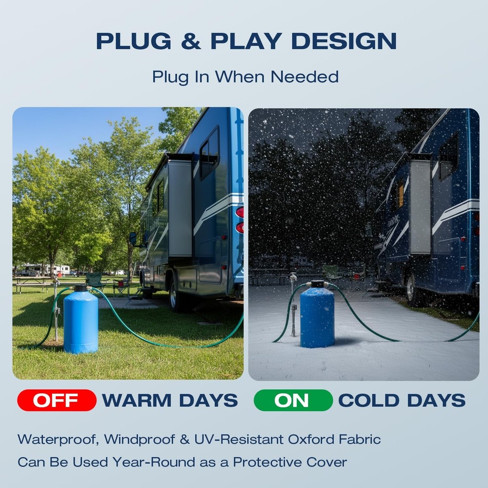 H&G Lifestyles Heated Water Softener Cover for Winter, 35W 110V Heating Pad, ...