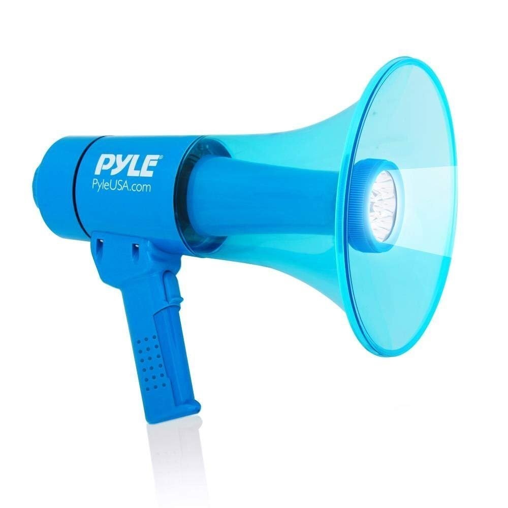 Pyle Waterproof Megaphone Bullhorn Flashlight 40W Portable Compact & Durable