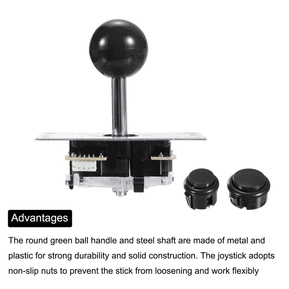 DIY PC Joystick Kit ABS 5 Pin for PC Classic Arcade Black